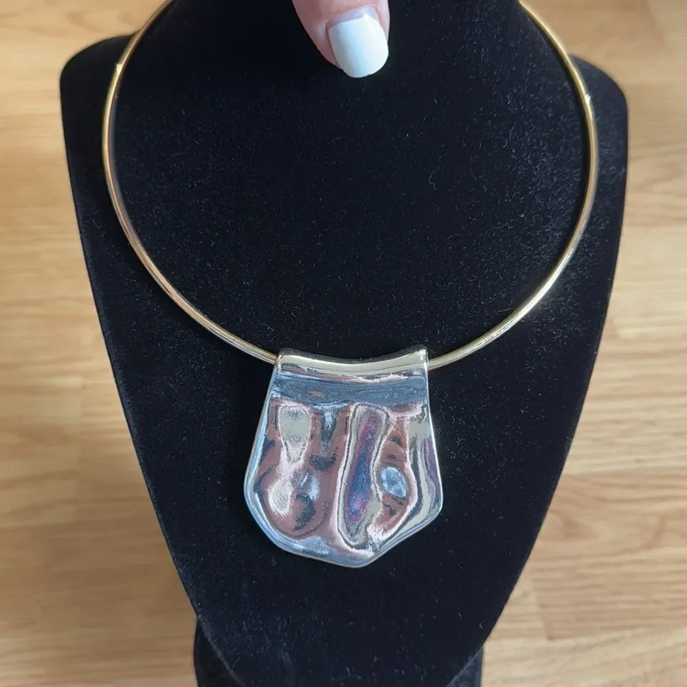 Robert Lee Morris Soho Gold Petal Wire Necklace